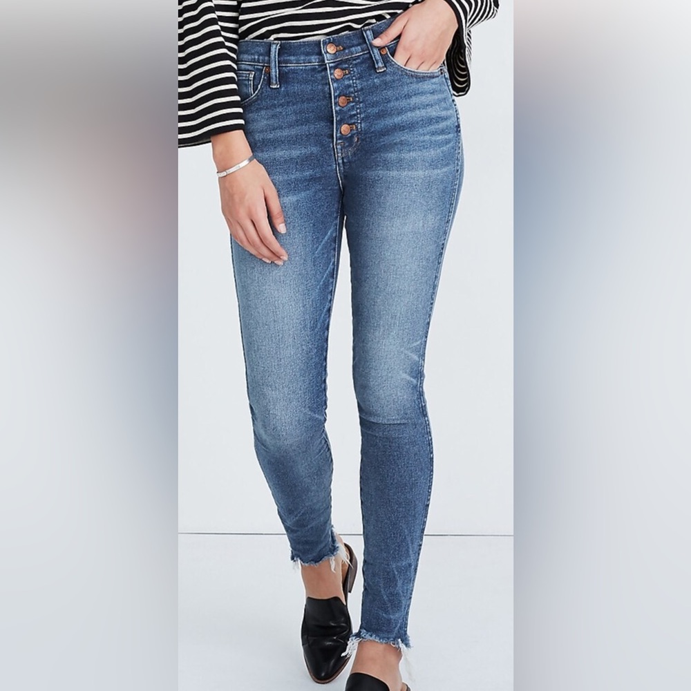 Madewell 10” High Rise Button Fly Skinny Jean Size 26 Petite